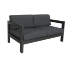 Outie 2pc Set 2+3 Seater Outdoor Sofa Lounge Aluminium Frame Charcoal