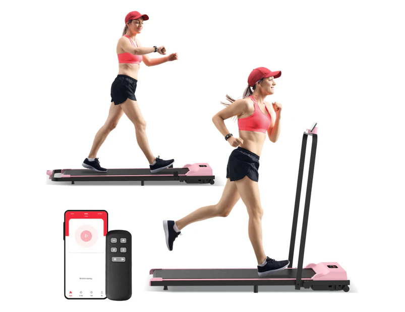 Advwin Walking Pad Treadmill Electric Home Office Gym Exercise Fitness Foldable Compact Pink