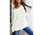 Azura Exchange Oversize Knitted Drop-shoulder Sweater - Beige