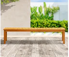 Livsip 4 Seater Garden Bench Dining Chair Slatted Seat Outdoor Furniture Wood Patio