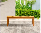 Livsip 2 Seater Garden Bench Outdoor Furniture Slatted Seat Wood Patio Dining Chair