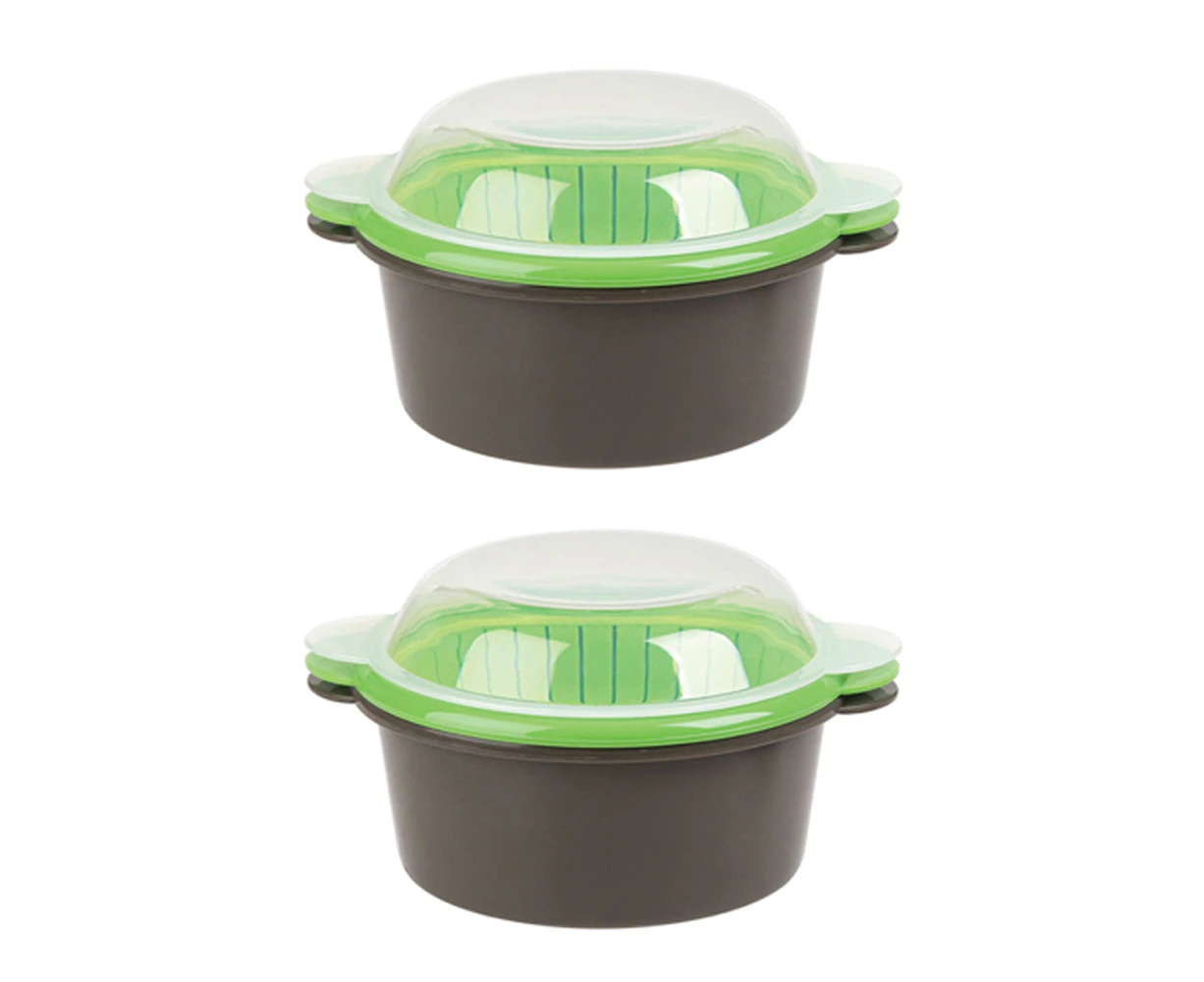 2x Progressive Prep Solutions 825ml Polypropylene Microwave Food Mini Steamer