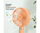 Mini Portable Hand-held Desk Fan Cooling Cooler USB Air Rechargeable 3 Speed - Yellow