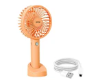 Mini Portable Hand-held Desk Fan Cooling Cooler USB Air Rechargeable 3 Speed - Orange