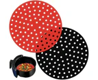 20cm Reusable Air Fryer Liners Non-Stick Silicone Air Fryer Basket Mat Round - Red