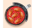 20cm Reusable Air Fryer Liners Non-Stick Silicone Air Fryer Basket Mat Round - Red