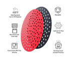 20cm Reusable Air Fryer Liners Non-Stick Silicone Air Fryer Basket Mat Round - Red