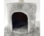 CAT TREE 120cm Grey Cubby House Tower Cutie Paws Brand Soft Fabric Pole Scratcher