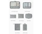 7Pcs Packing Cubes Travel Pouches Luggage Organiser Clothes Suitcase Storage Bag - Grey