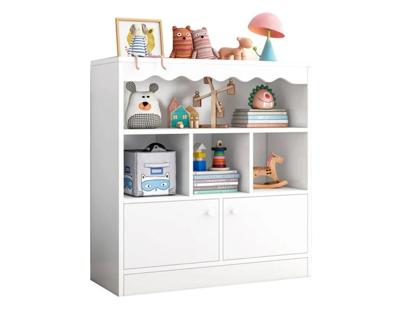 Foret Bookshelf Kids Bookcase Display Rack Organiser Children Cabinet Shelves White 2 options - 90x24x100cm