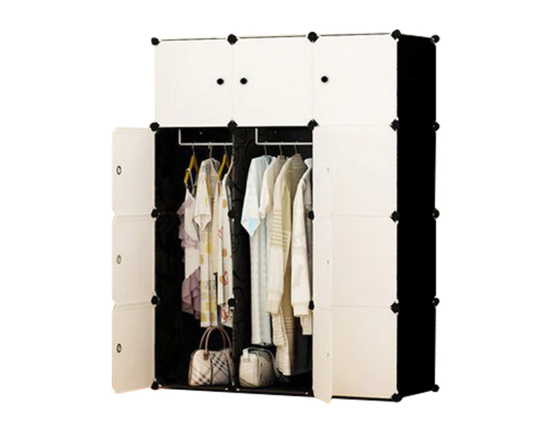 Foret DIY XL 12 Cube Storage Cabinet Compartment Closet Wardrobe Rack Shelf Portable