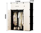 Foret DIY XL 12 Cube Storage Cabinet Compartment Closet Wardrobe Rack Shelf Portable