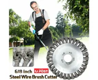 6/8" Weed Brush Steel Wire Trimmer Wheel Garden Lawnmower Head Tool Grass Cutter
