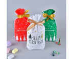 10Pcs Christmas Elk Candy Bags - Plastic Treat Biscuit Pouches 15*23.5cm - 10Pcs Bag-Bike Bear