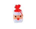 10Pcs Christmas Elk Candy Bags - Plastic Treat Biscuit Pouches 15*23.5cm - 10Pcs Bag-White Deer