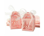 10Pcs Laser Cut Wedding Candy Gift Boxes - Black