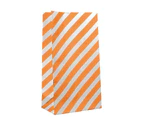 100X Colourful Plaid Kraft Paper Bag Candy Cookie Snack Cake Gift Bags 13*8*24CM - Orange