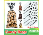 200X Opp Flat Pocket Cellophane Animals Halloween Kids Party Candy Packaging Bag - 200pcs-Bone