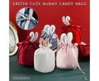 L Size Organizer Birthday Party Bunny Ears Candy Bags Easter Rabbit Gift Packing Bags - Pink