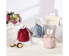 L Size Organizer Birthday Party Bunny Ears Candy Bags Easter Rabbit Gift Packing Bags - Pink