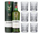 Glenfiddich 12 Year Old Single Malt with set of 6 Whisky Tumblers 700ml