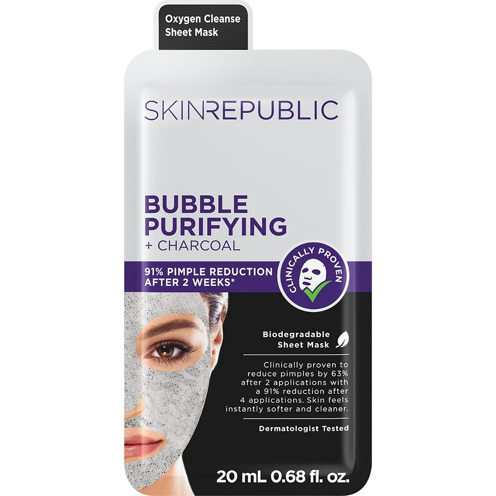 Skin Republic Bubble Purifying + Charcoal Face Mask 20ml