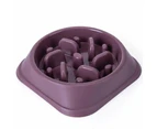 Non-Slip Stable Puzzle Pet Food Slow Feeder Dog Bowl - Dark Red