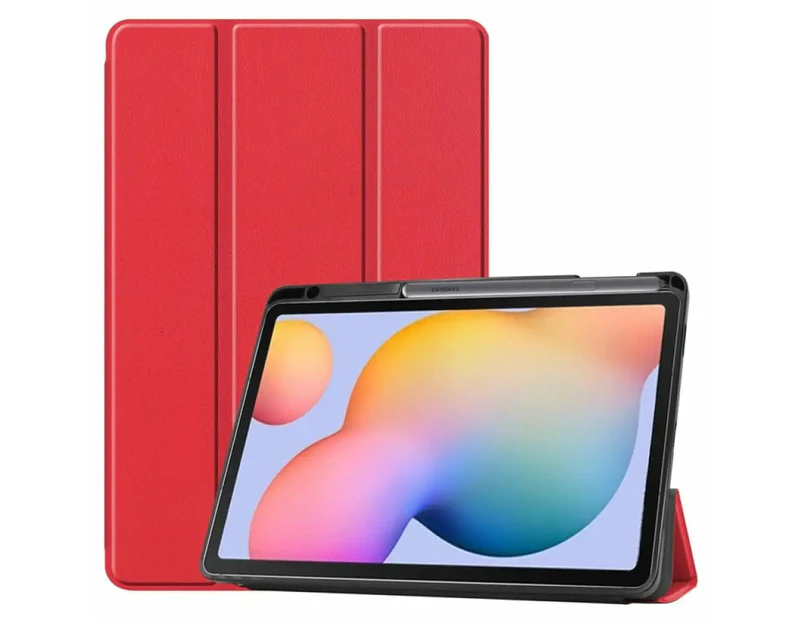 Stylish Elegant Tablet Case for Samsung Galaxy Tab S6 Lite 10.4 Inch - Red