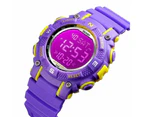 50M Waterproof Electronic Chrono Stopwatch Kids Wristwatches - Purple