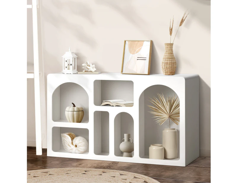 Oikiture Display Shelf Storage Stand Shelves Unit Bookcase Bookshelf Rack White