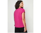MILLERS - Womens -  Extended  Sleeve Crochet Top - Cerise