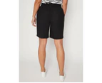 MILLERS - Womens Shorts -  Cotton Slub Short With Cuff - Black