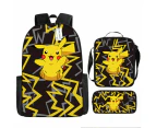 3PCS Pokemon Pikachu Backpack Kids Shoulder Bag ShowBag Pencil Case for Teenager Kid Student