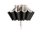 Windproof Inverted Umbrella Automatic Folding Umbrella Reverse Umbrella UV Protection Sun Umbrella with Safe Reflective Stripe - Beige