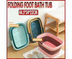 Folding Foot Spa Pedicure Bath Massage Tub Bucket Feet Basin Therapy Luxury - Blue