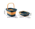 Folding Foot Spa Pedicure Bath Massage Tub Bucket Feet Basin Therapy Luxury - Blue