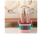 Folding Foot Spa Pedicure Bath Massage Tub Bucket Feet Basin Therapy Luxury - Blue