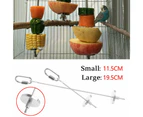 Pet Stainless Steel Bird Parrot Cage Skewer Food Meat Stick Spear Fruit Holder