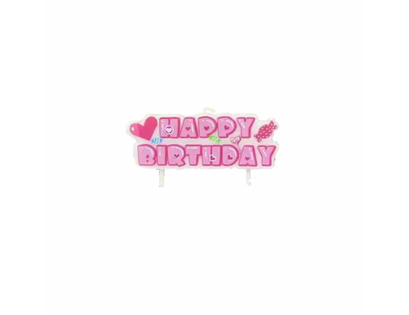 Birthday Cake Candle Party Decorations Cute Characters Kids Featured Cards New - Candy Pink