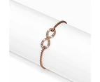 Infinity Bracelet Embellished with Swarovski® Crystals in Rose Gold