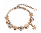 Rose Gold Snowflake Beaded Bracelet Embellished with Swarovski® Crystals