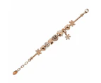 Rose Gold Snowflake Beaded Bracelet Embellished with Swarovski® Crystals