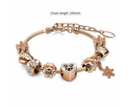 Rose Gold Snowflake Beaded Bracelet Embellished with Swarovski® Crystals