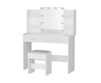 Artiss Dressing Table Set Stool 10 Led Bulbs White Dulcea