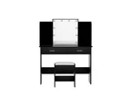 Artiss Dressing Table Set Stool 10 Led Bulbs Black Dulcea