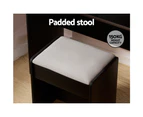 Artiss Dressing Table Set Stool 10 Led Bulbs Black Dulcea