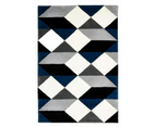 Zavier Digital Wool Rug - Blue Grey White - 155x225cm