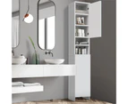 Oikiture Bathroom Cabinet Storage Laundry Tall Slim Toilet Floor  Cupboard White