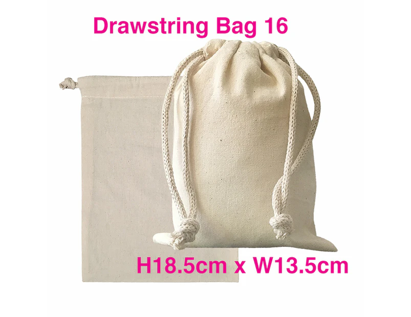 Calico Drawstring Bag H18.5*W13.5cm - 1 Bag