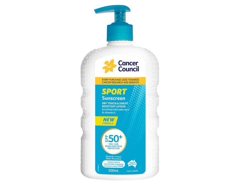 Cancer Council SPF50+ Sport Dry Touch Sunscreen 500mL